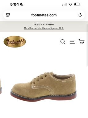 FootMates Kids Suede Lace-Up Dress Shoes in Tan